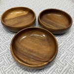Vintage Mcm Wooden Salad Bowls Set Of 3 - Handcrafted Acacia / Monkey Pod. Fixed Price $13.50.