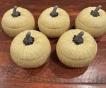 5 Crate & Barrel Harvest Yellow Pumpkin 3 Cup Ceramic Soup Bowl Lid Eigen New. Fixed Price $109.00.