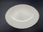 Vintage Noritake Montblanc 7527 Oval Serving Bowl White Band Silver Rim China. Fixed Price $23.90.