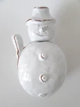 Vietri Italy Bellezza Holiday White Snowman Lidded Candy Bowl/dish. Fixed Price $140.00.