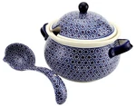 Zaklady Boleslawiec Polish Pottery 3.17-QUART Covered Soup Tureen With Ladle. Fixed Price $199.00.