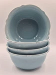 4 Piece Threshold Wellsbridge Aqua Blue 7" Soup / Cereal Bowl Set Euc. Fixed Price $48.00.