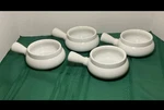 French Onion Soup Bowls, Sur La Table Set Of 4, Single Handle White (unused). Fixed Price $25.99.