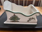 Spode Christmas Tree Collection Sleigh Bowl W/ Green Trim S3324 A-1 80 England. Fixed Price $39.74.