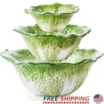 Artisanal Handmade Ceramic Cabbage Bowl Set Salad Fruit Serving 3 Pieces New. Fixed Price $60.78.