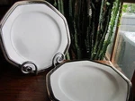 2 Christopher Stuart Thailand #Y0009 Black Dress 8" Salad Plates (LOC-K8). Fixed Price $11.99.