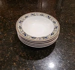 Set (5) Studio Nova Anastasia Stoneware 8.25" Rimmed Soup Bowls HG245. Fixed Price $34.95.