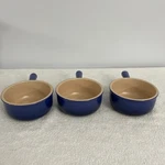 Of 3 Creuset 5" Cobalt Stoneware French Onion Soup Bowl Handle 16 Oz Blue. Fixed Price $99.99.