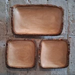 Roro Live Edge Wood Serving Tray Set 3 Rustic Bark Hand Carved Chili. Fixed Price $44.99.