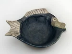 Clay Studio Art Fish Pottery Serving Bowl 12". Fixed Price $49.00.