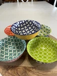 Certified International Chelsea Bowls, Round Colorful Ceramic, Set Of 5, Euc. Fixed Price $24.00.