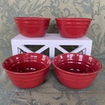 Rachael Ray 6 " Set Of 4 Red Double Ridge Cereal Soup Bowl. Fixed Price $34.00.