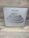 Sur La Table Kitchen Essentials Fine Ceramic Dinnerware Set 12 Pieces White New. Fixed Price $149.99.