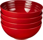 Le Creuset 4 Pc Cereal Bowl Cerise Red Ombre Glazed Stoneware 22 Oz. Fixed Price $99.99.