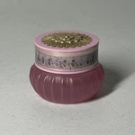 Vintage Avon Elusive Cream Sachet Jar Pink And Gold Empty 1970. Fixed Price $9.99.