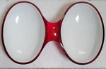 Guzzini Red & White Interlocking Acrylic Snack Bowls Made Italy.. Fixed Price $18.52.