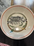 Vintage Ironstone Tableware Pasta Serving Bowl With Coral Rim - Made Italy. Fixed Price $26.00.