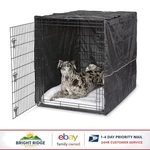 Black Polyester Dog Cover Fits Most Giant Crates, Machine Washable Design. Fixed Price $115.91.