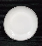 4 Rachel Ashwell White Gray Rim Dinner Plates Melamine Non Skid Coastal Kitchen. Fixed Price $44.67.