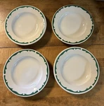 4 Vtg Buffalo China Restaurant Ware Green & White Waves Salad Pasta Bowls 8. Fixed Price $34.99.