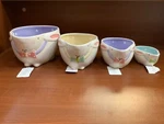 Transpac Bunny Nesting Bowls (4) W/ Polka Dot Accent Interior. Fixed Price $27.96.