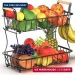 Fruit BASKET,2-TIER Bowl With Banana Hanger,kitchen Storage Countertop Rac. Fixed Price $27.89.