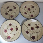 Pfaltzgraff Aster 11" Dinner Plate Red Flowers Beige Discontinued Lot Of 4. Fixed Price $24.99.