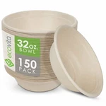 100% Compostable Paper Bowls 32 Oz. 150 Disposable Eco Tree Free. Fixed Price $52.00.
