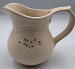 Pfaltzgraff Remembrance Creamer Pitcher Beige Stoneware Pink Peach White Flowers. Fixed Price $10.00.