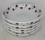 5 Pampered Chef Simple Additions Dots Stoneware Pasta Bowls 8.2IN Discontinued. Fixed Price $52.00.
