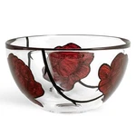 Kosta Boda 8.8" Tattoo Serving Bowl, Hand-painted Glass, Rose Inspired. Fixed Price $231.63.