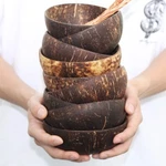 Natural Cocount Bowl Spoon Tablewar Set For Kitchen Item Utensils Wooden Good. Fixed Price $10.99.