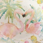 Flamingo Pineapple Tropical Large Salad Serving Bowl 14 Indoor Outdoor Melamine. Fixed Price $24.99.