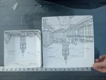 7 222 Fifth City Scenes Black 1/4" Square Cereal Bowls Plates London. Fixed Price $89.00.