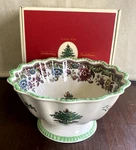 Spode Christmas Tree Gadroon Footed Bowl Nib. Fixed Price $148.00.