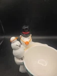 Maret Polar Pals Dip Bowl Set With Candy Cane Spreader Boston Warehouse Snowman. Fixed Price $7.19.