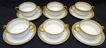 Haviland Schleiger 279 6 Bouillon Cups Saucers Limoges Red Green. Fixed Price $125.00.