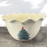 Coton Colors By Laura Johnson Ruffled Large Dish Bowl Christmas Tree Sticker. Fixed Price $44.00.