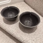 Crate And Barrel Hayes Gray Stoneware Soup Bowls, Set Of 2, 5.5" Round Shiny. Fixed Price $42.95.