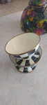 Mackenzie-childs Courtly Check Enamel Ice Cream Bowl, Serving Candy Dish. Fixed Price $30.00.