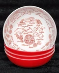 4 Rachel Ashwell Red White Pasta Drawings Salad Bowls Melamine 7.5 Noodle Sketch. Fixed Price $29.67.