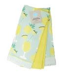 Martha Stewart Kitchen Towels Set Of 3 Pineapple Cocktail Solid Yellow Dish Hand. Fixed Price $21.00.