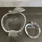 Studio Crystal Apple Candy Dish With Bonus Mini Bowl. Fixed Price $12.00.