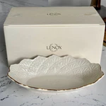Lenox Jacquard Oval Serving Dish 9.5 Ivory Embossed Bowl Gold Trim W/ Box. Fixed Price $34.99.