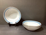 Set Of 4 Noritake Pembroke 1/2" Coupe Soup Bowls Silver Trim (D6-072025-396S). Fixed Price $24.95.