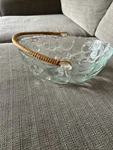 Toscany Essentials Country Harvest Glass Fruit Basket /bowl Rattan Handle 1A. Fixed Price $16.63.