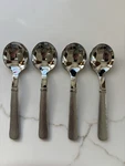 Oneida - Moraine Lot Of 4 Round Bowl (bouillon) Soup Spoons New. Fixed Price $39.99.