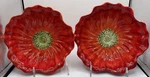 Set Of 2 Maxcera Salad Serving Bowl Red Poppy Poppies Flower Floral 3D New 8". Fixed Price $29.95.