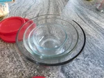 Set Of 4 *anchor Hocking* Clear Glass Nesting Food Prep Pinch Bowls Made Usa. Fixed Price $24.32.