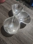 Nambe Bella Collection Triple Condiment Server Bowls Alloy Metal Silver, 2.2LB. Fixed Price $44.00.